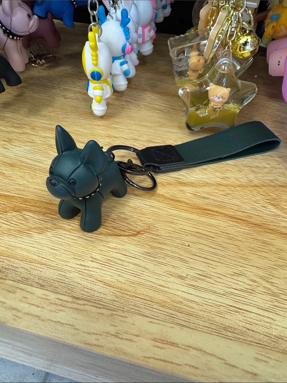 Dog Keychain Charm with Green Strap - Unbranded